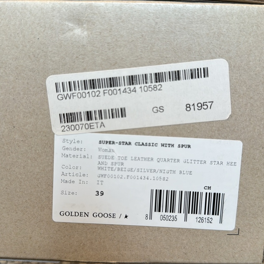 GOLDEN GOOSE Superstar Suede Glitter Low-Top Sneakers 39 white/silver/night blue - Picture 9 of 14